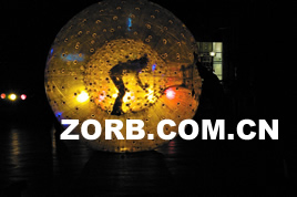 Zorb ball in the night