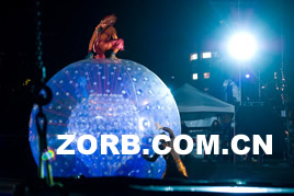 Zorb ball On the stage